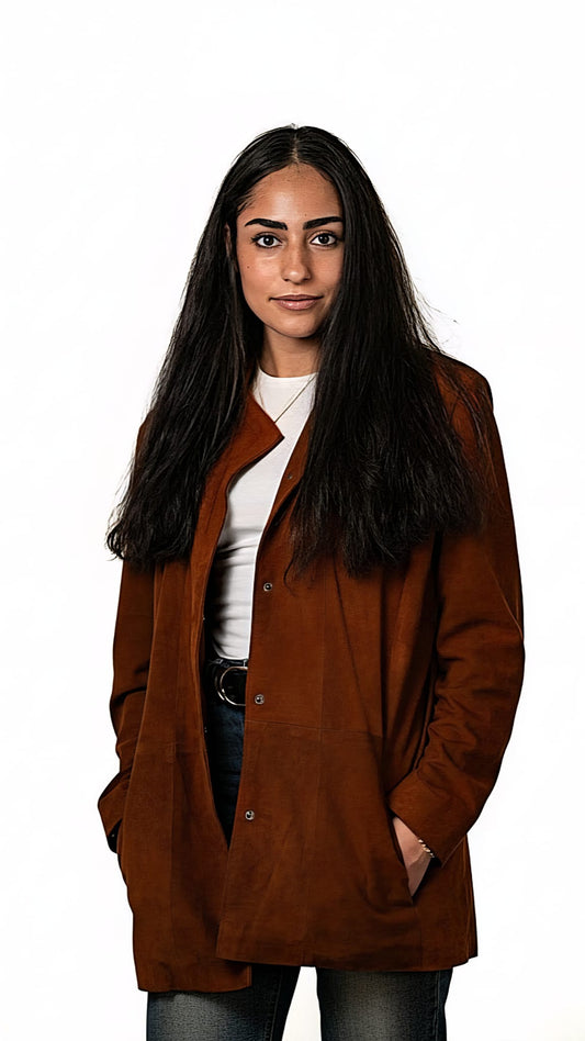 Women's Oversized Real Suede Jacket  ( Size XXXL)